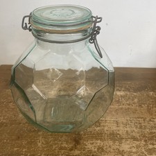 Vintage glass storage jar - vintage,