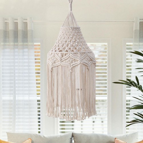 Macrame ceiling lamp shade - macrame,