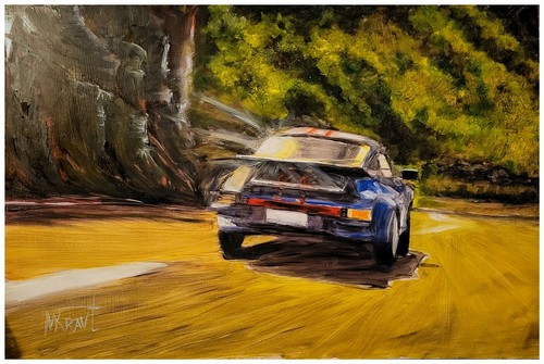 Porsche 911 oil painting turbo - porsche,