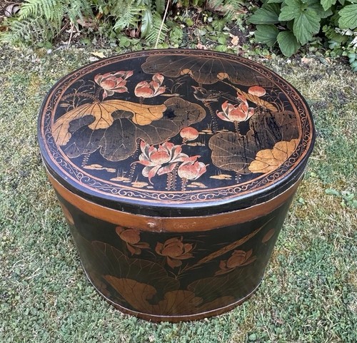 Large chinese wooden barrel - wooden,
