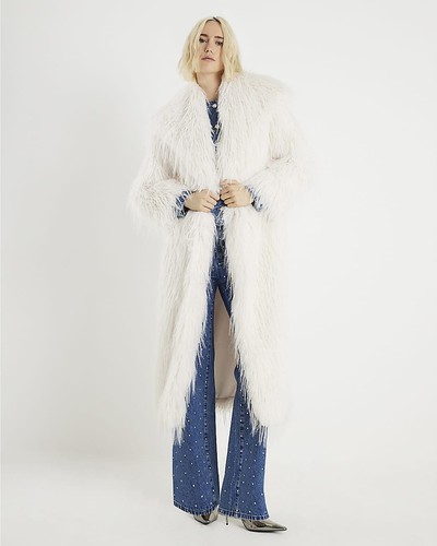 River island womens cream faux - island,