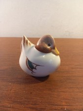 Vintage Hand Painted Hollohaza Hungarian Porcelain Duck, 7CMS X 7CMS 