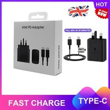 45W Super Fast Charger Adapter & TYPE-C Cable for Samsung S22 S23 S24 UK Plug ?