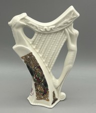 Vintage CRE Irish Porcelain Handmade Harp Ornament Hand Made in Galway