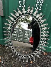 Vintage 1950s Spanish Sunburst Toleware Large Wall Mirror Mid Century Metal