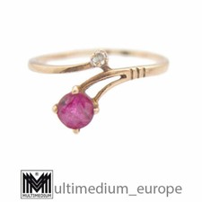 333 rose gold ruby ring diamond 8ct red gold ruby diamond 8k