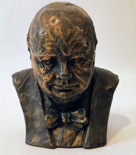 Winston churchill bronze bust - bronze,