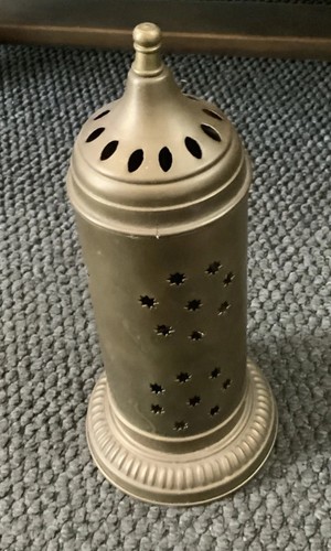 Vintage pierced brass candle - vintage,