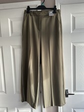 F&F Ladies Khaki Green Wide Leg Trousers UK 12 New with Tags