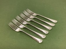 Antique WALKER & HALL Old English Pattern Silver Plated Dessert Forks c1900