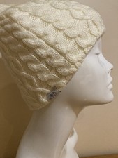 Trespass Cream Knitted Woolly Beanie Hat.  With Fleece Lining.  Never Worn.