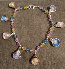 Multi Coloured Shell Design Beaded Bracelet