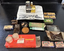 Vintage Group Of Shed Garage Finds Collectibles Tools Matches Candles Glues