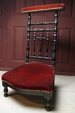 Antique Ebonised Red Velvet