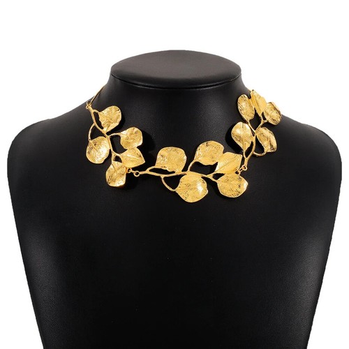 Leaf necklace statement branch - statement,