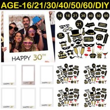 16/18/21/30/40/50/60th Happy Birthday Party Frame Photo Booth Props Party Decor