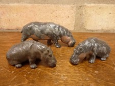 3 Nice vintage lead zoo Hippopotamus figures Britains Hill Co
