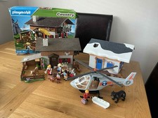 Playmobil Bundle Alpine Ski Lodges Alpine Rescue Helicopter 5422 70663 9280 