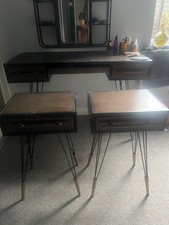 Industrial metal dressing table ans bedside tables
