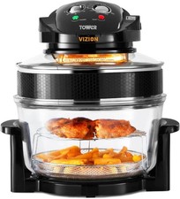 Halogen Airwave Low Fat Air Fryer-Tower T14048 17 Litre Capacity Fryer in Black