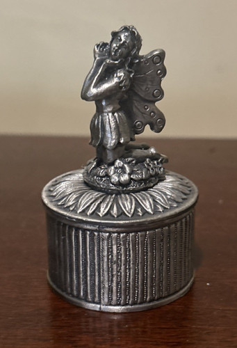 Pewter fairy with butterfly - fairy,