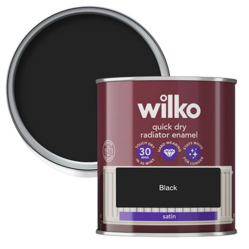 Wilko quick dry black - quick, satin