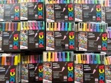 Uni-ball Posca PC- 1M - 3M - 5M Marker Paint Pens 8 Pack Waterproof Art Sets