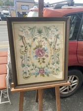 Vintage Fire Screen Silk Panel