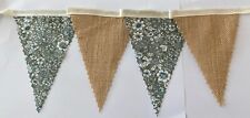 HESSIAN & VINTAGE MEADOW FLORAL MINI FABRIC BUNTING 3MT PLUS WEDDING DECORATION