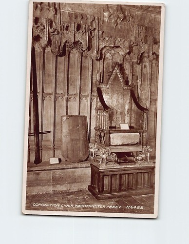 Postcard coronation chair - coronation,