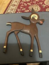Large Very Rare Vintage 1950's Wooden Bambi (Baby Deer) Wall Hanging