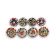 Ceramic Cabinet Knobs Set of 4 Vintage Cupboard Door Drawer Wardrobe Pull Handle