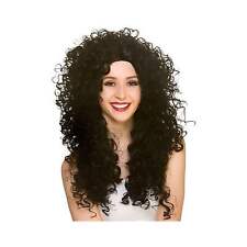 Cher Style Long Black Curly Fancy Dress Wig Womens Party Halloween Costume