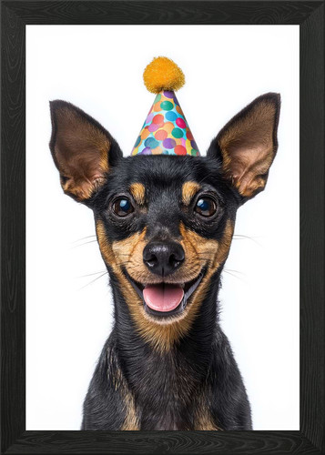 Happy miniature pinscher dog - miniature,