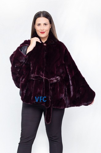 Burgundy mink fur - burgundy,