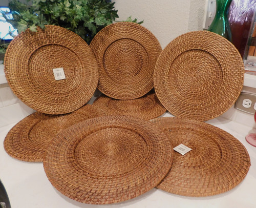 Brown woven wicker rattan - brown,