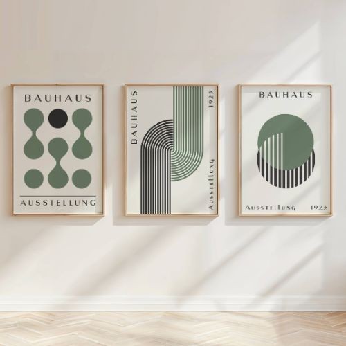Set green bauhaus prints - set,