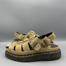 Dr Martens Wrenlie Savannah Tan Suede Platform Fisherman Sandals UK 8 EU 42 US 9