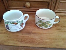 Vintage Soup Mugs x 2 - French Onion And Celery - Used