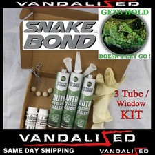 Car Van Camper Windscreen Glass Glue Adhesive PU Side Window Body Bonding Kit x3