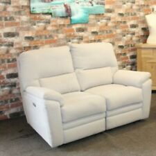 PARKER KNOLL HAMPTON ELECTRIC RECLINER 2 SEATER SOFA IN PALE GREY FLECK FABRIC
