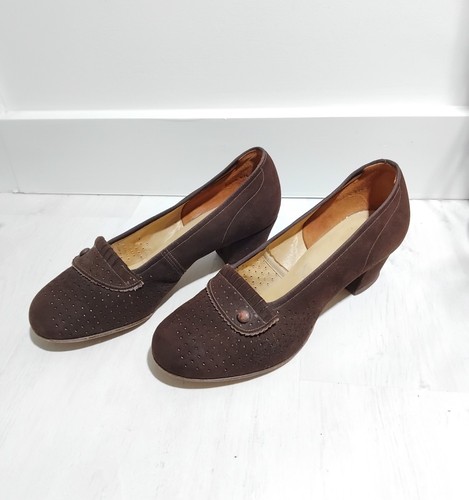 Vintage 1940s brown - , suede