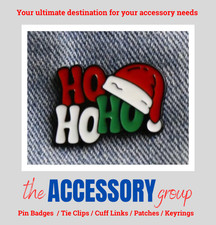 New Ho Ho Ho Xmas hat Santa Christmas pin badge tie pin badge metal Enamel