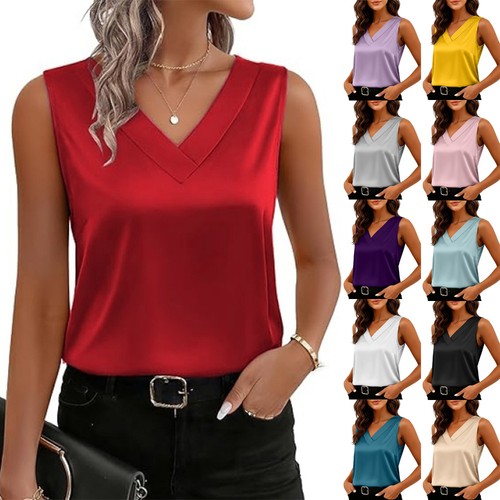 Women ladies satin tank silk - tank,