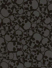 Chic Black Flocked Wallpaper