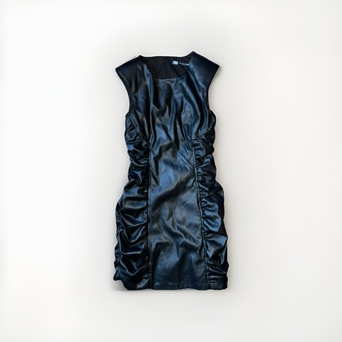 Zara leather black dress - leather,