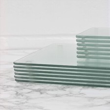 Placemats & Coasters 12pcs Heat Resistant Clear Tempered Glass Dining Table Mats