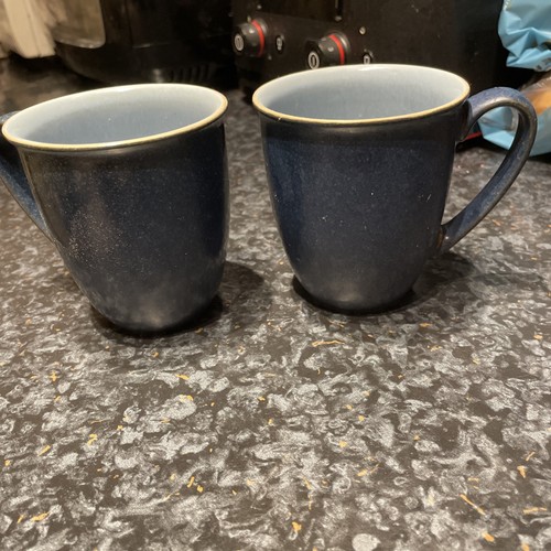 Denby blue jetty mugs - denby,