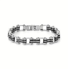 Motorcycle Chain Bracelet 22cm Rock Retro Punk Link Silver Stainless Steel