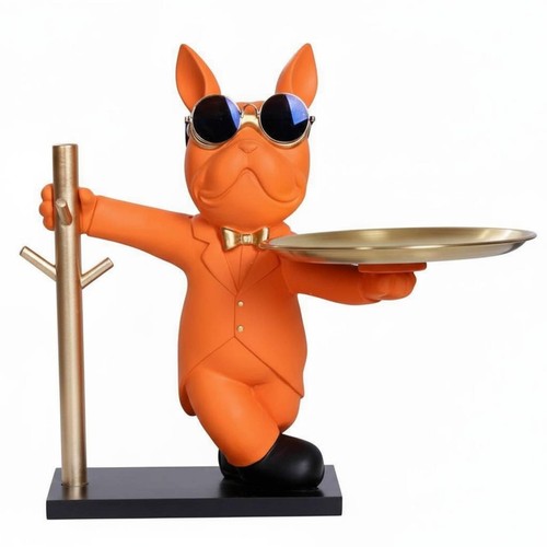 French canine butler - french, statue